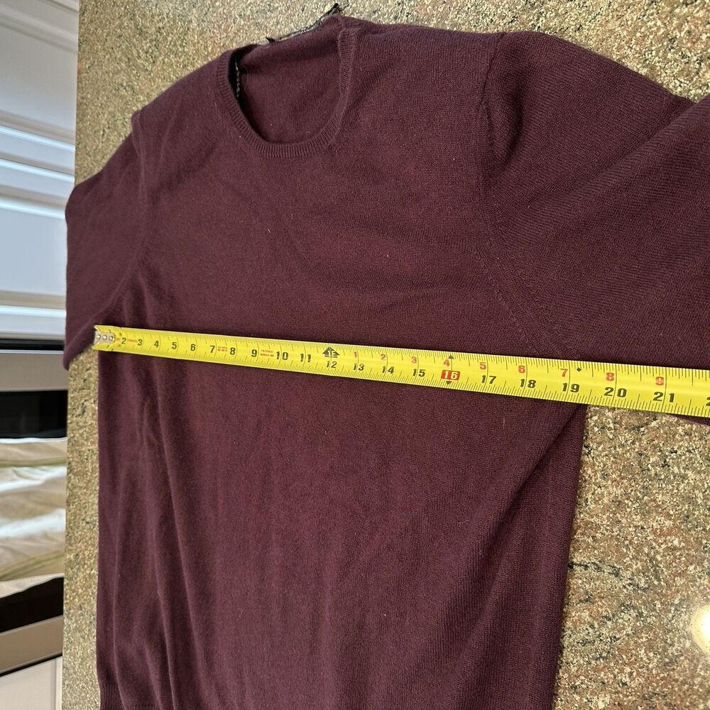 Manrico Slim-Fit Burgundy‎ Natural Stretch Knit Pure Cashmere Sweater  M /L